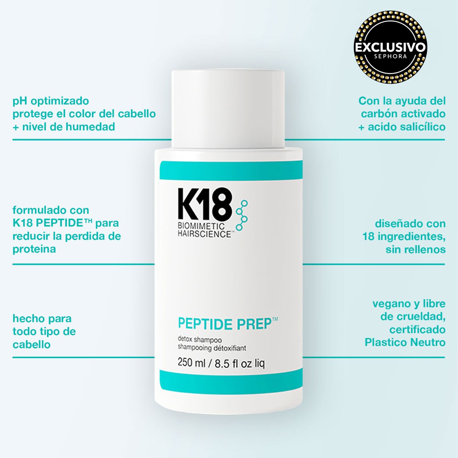 K18 PEPTIDE PREP&trade; DETOX SHAMPOO (SHAMPOO DESINTOXICANTE)